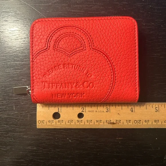 New! Tiffany & Co. “Return to Tiffany” Compact Zip Wallet - “Hibiscus” leather - Picture 3 of 14